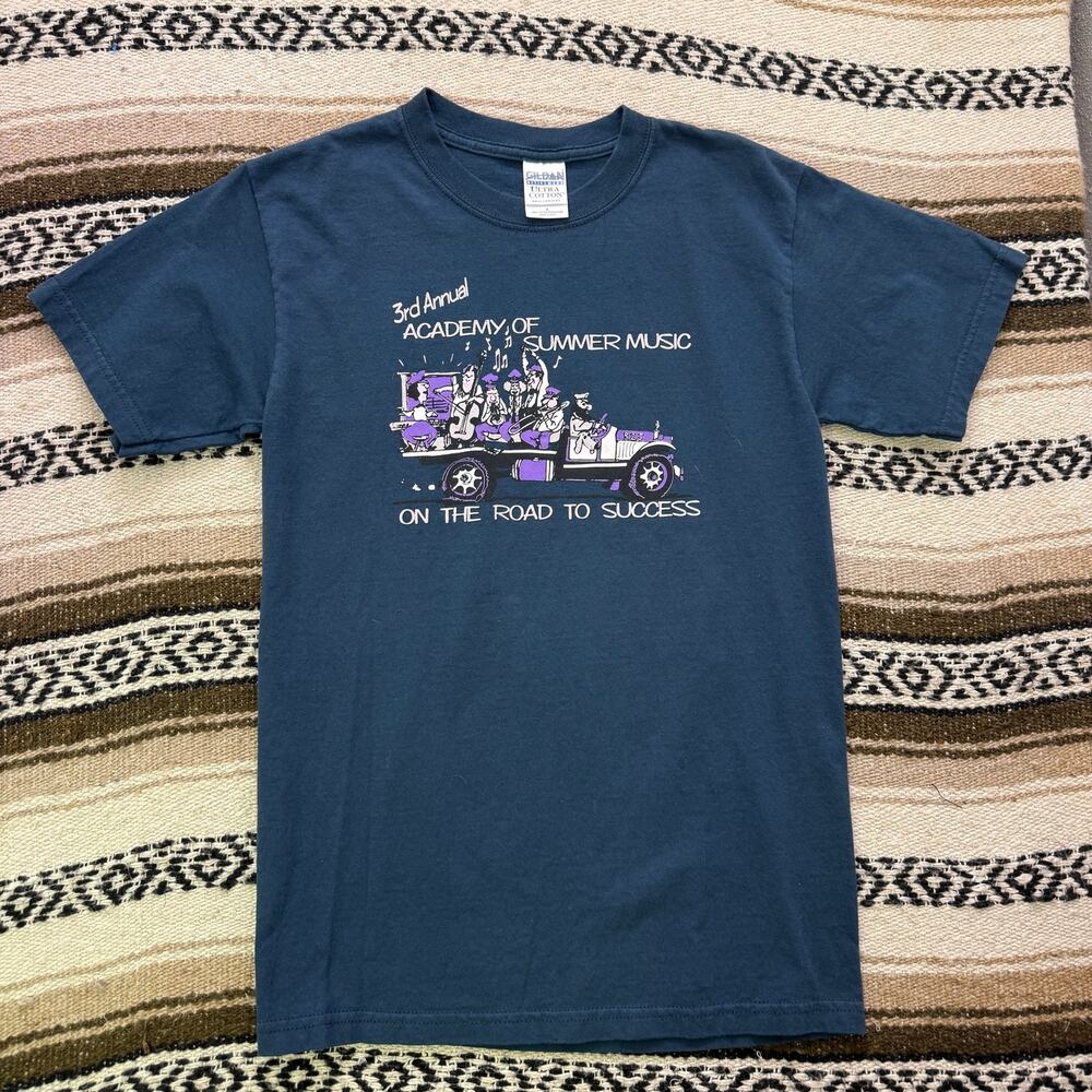 Vintage 2000's Academy of Summer Music on the Road to Success Blue Shirt Sz S